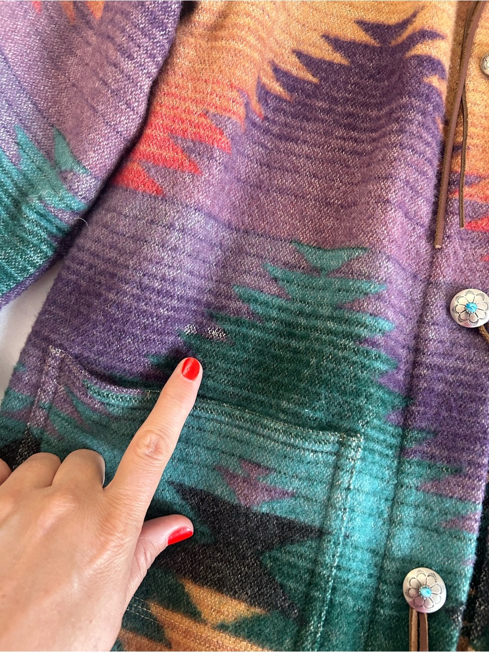 RL Polo vintage Multicolor Aztec Wool Jacket - Picture 4 of 9